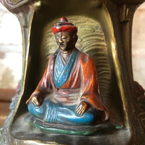 Vintage Bronze Buddha Pagoda Bookend c1930 Kronheim Oldenbusch