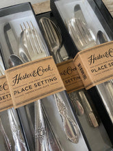 Load image into Gallery viewer, Hester &amp; Cook Vintage Silverplated Cutlery Set Five Piece Place Setting
