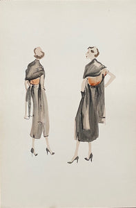 Mid-Century Vogue Fashion Sketches