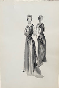 Mid-Century Vogue Fashion Sketches