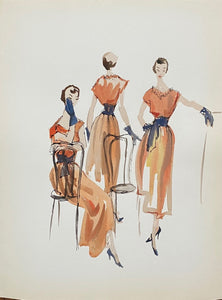 Mid-Century Vogue Fashion Sketches