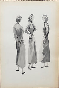 Mid-Century Vogue Fashion Sketches