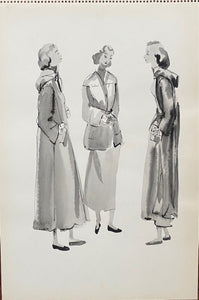 Mid-Century Vogue Fashion Sketches