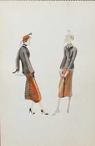 Mid-Century Vogue Fashion Sketches