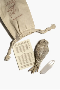 White Sage and Crystal Pouch