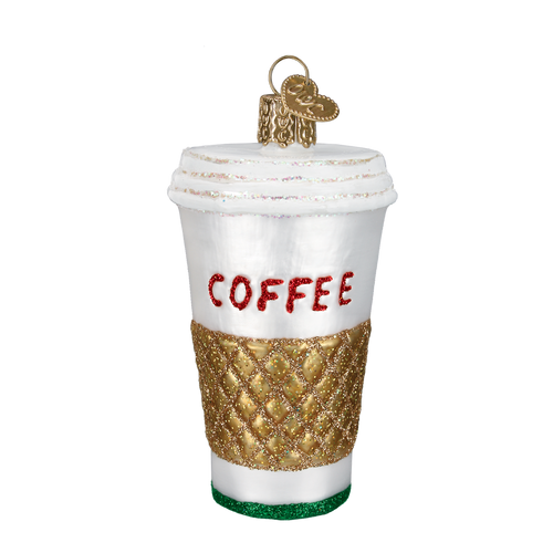 Takeaway Coffee Cup Glass Ornament by Old World Christmas