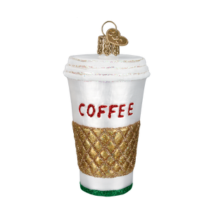 Takeaway Coffee Cup Glass Ornament by Old World Christmas