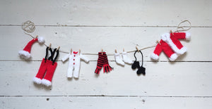 Handmade Santa Laundry Garland
