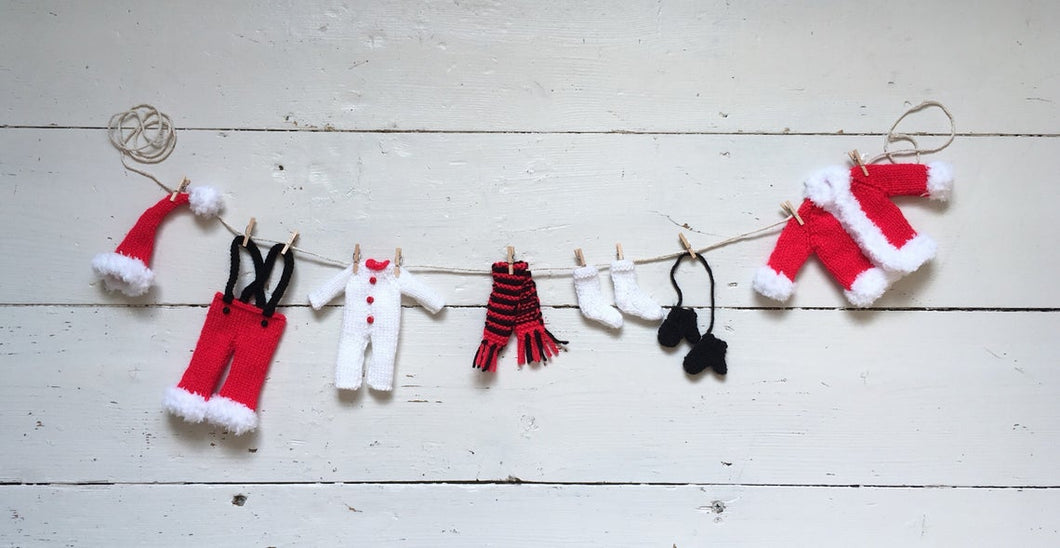 Handmade Santa Laundry Garland