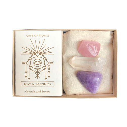 Love & Happiness Stone Set made in California by Cast of Stones