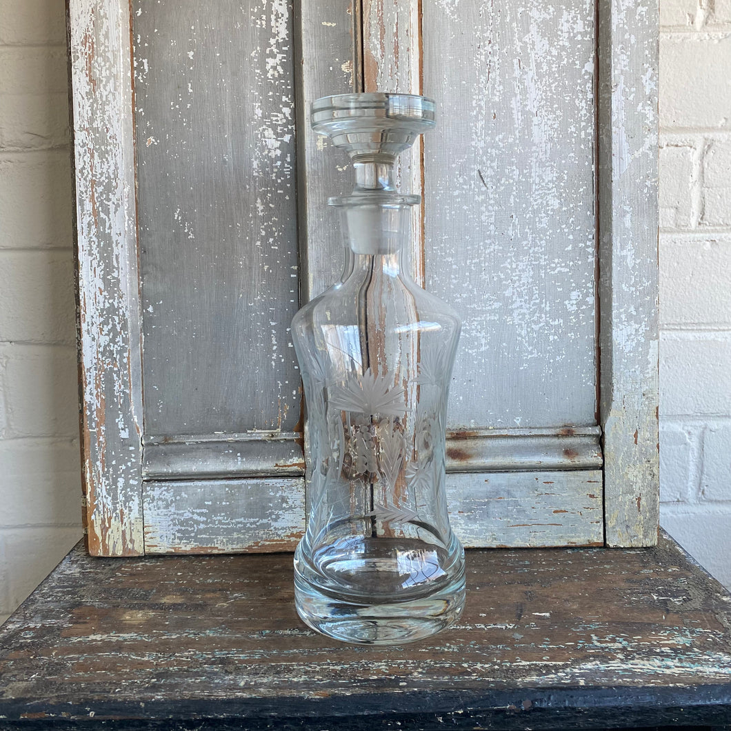 Vintage Etched Crystal Decanter