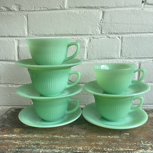 Vintage Fire King Jadeite Cup and Saucer