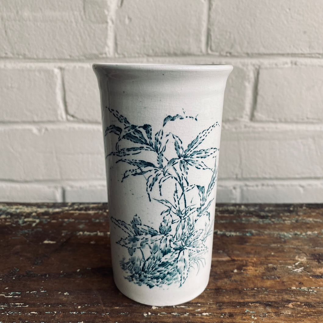 Antique Ironstone Transferware Vase