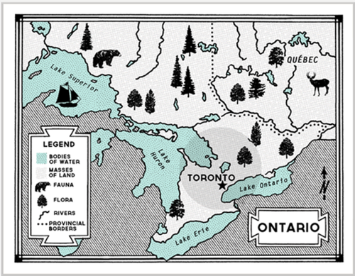 Map of Toronto Button Card from The Regional Assembly of Text