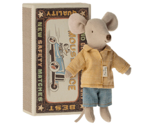 Load image into Gallery viewer, Maileg - Big Brother Mouse in Matchbox w/Yellow Jacket
