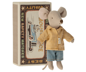 Maileg - Big Brother Mouse in Matchbox w/Yellow Jacket