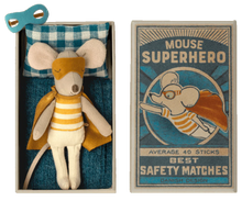 Load image into Gallery viewer, Maileg - Super Hero Little Brother Mouse in Matchbox
