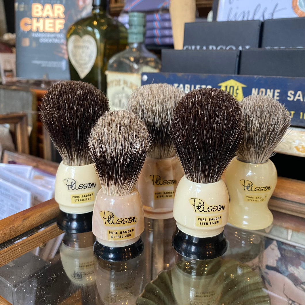 Vintage Plisson Badger Shaving Brush-Made in France c1970