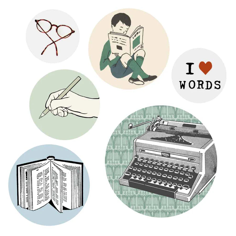 Pack of Writers Buttons – Blackbird Vintage Finds
