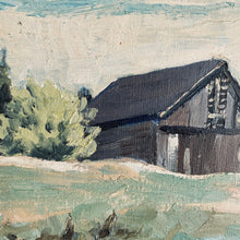 Load image into Gallery viewer, Vintage Oil on Board - Barn in Field by London Ontario Artist Helen McGregor
