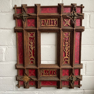 Antique Tramp Art Frame from Hungary