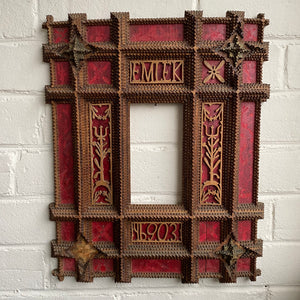 Antique Tramp Art Frame from Hungary