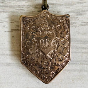 Antique Gold Filled Shield Locket