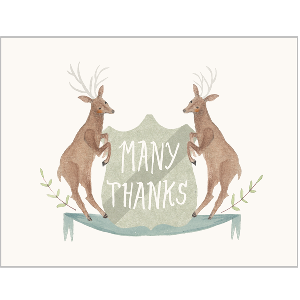 Deer Crest Thank You Card