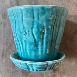 Vintage Brush McCoy Green Bamboo Flower Pot