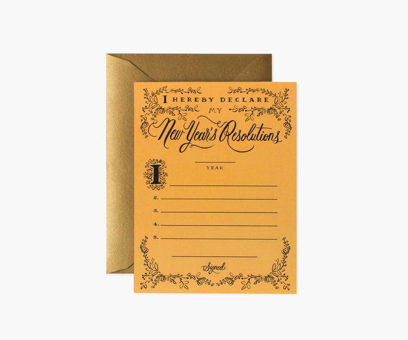 New Year's Resolution Constitution Greeting Card by Rifle Paper Co