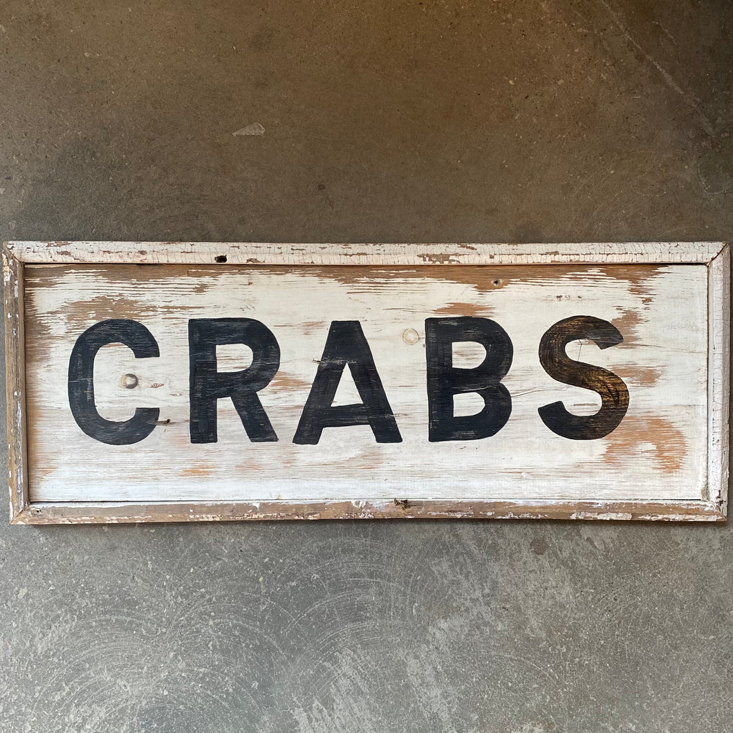 Vintage Wooden Painted Sign - Crabs