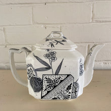 Load image into Gallery viewer, Antique Aesthetic Movement Black Transferware Teapot

