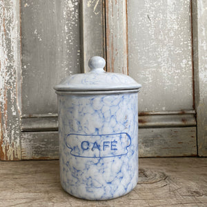 Vintage French Enamel Canister Set/6