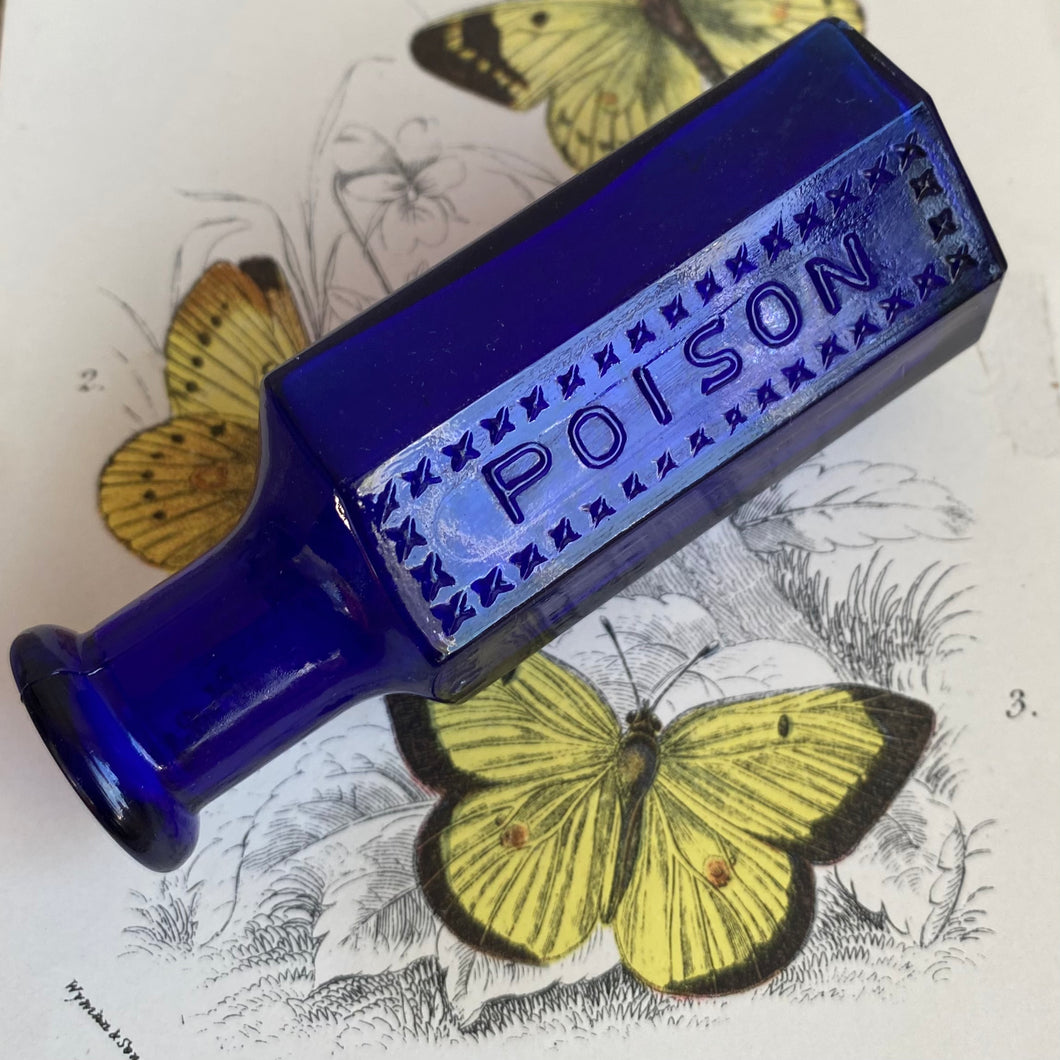 Antique Cobalt Blue Poison Bottle