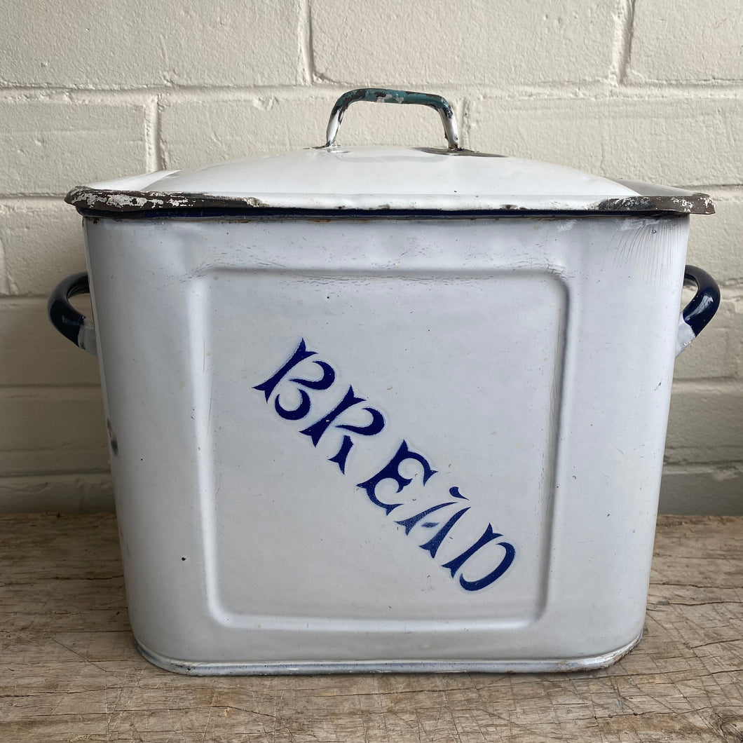 Antique Enamel Bread Box
