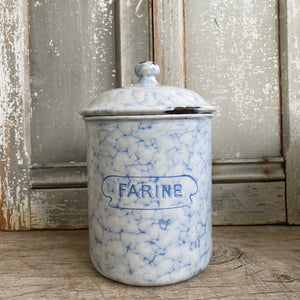 Vintage French Enamel Canister Set/6
