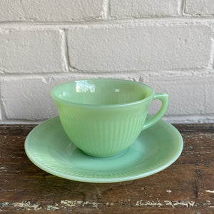 Vintage Fire King Jadeite Cup and Saucer