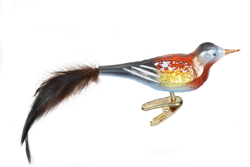 Waxwing Glass Bird Ornament by Inge Glas Hand Made in Germany