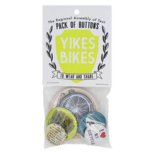 Load image into Gallery viewer, Yikes Bikes Button Pack Made in Vancouver Canada
