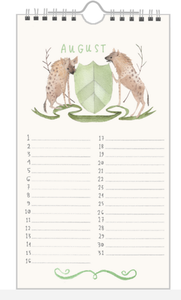 Animal Crest Birthday Calendar from The Regional Assembly of Text in Vancouver BC