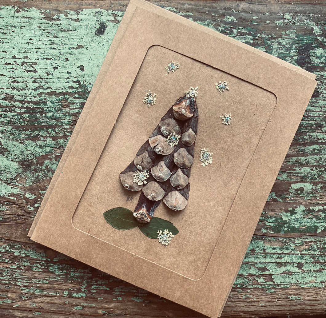 Petite Handmade Botanical Christmas Card