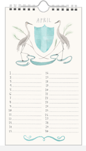 Load image into Gallery viewer, Animal Crest Birthday Calendar from The Regional Assembly of Text in Vancouver BC
