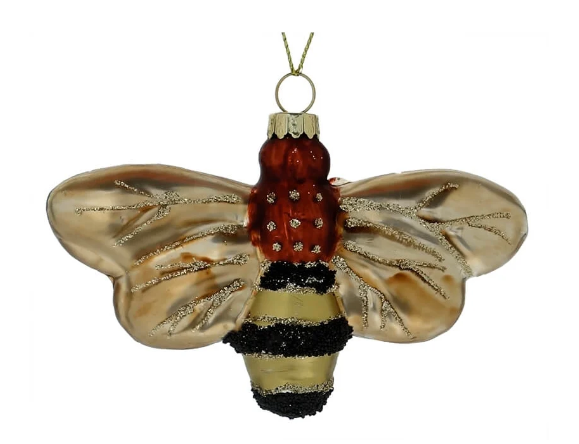 Cody Foster Glass Honey Bee Ornament 