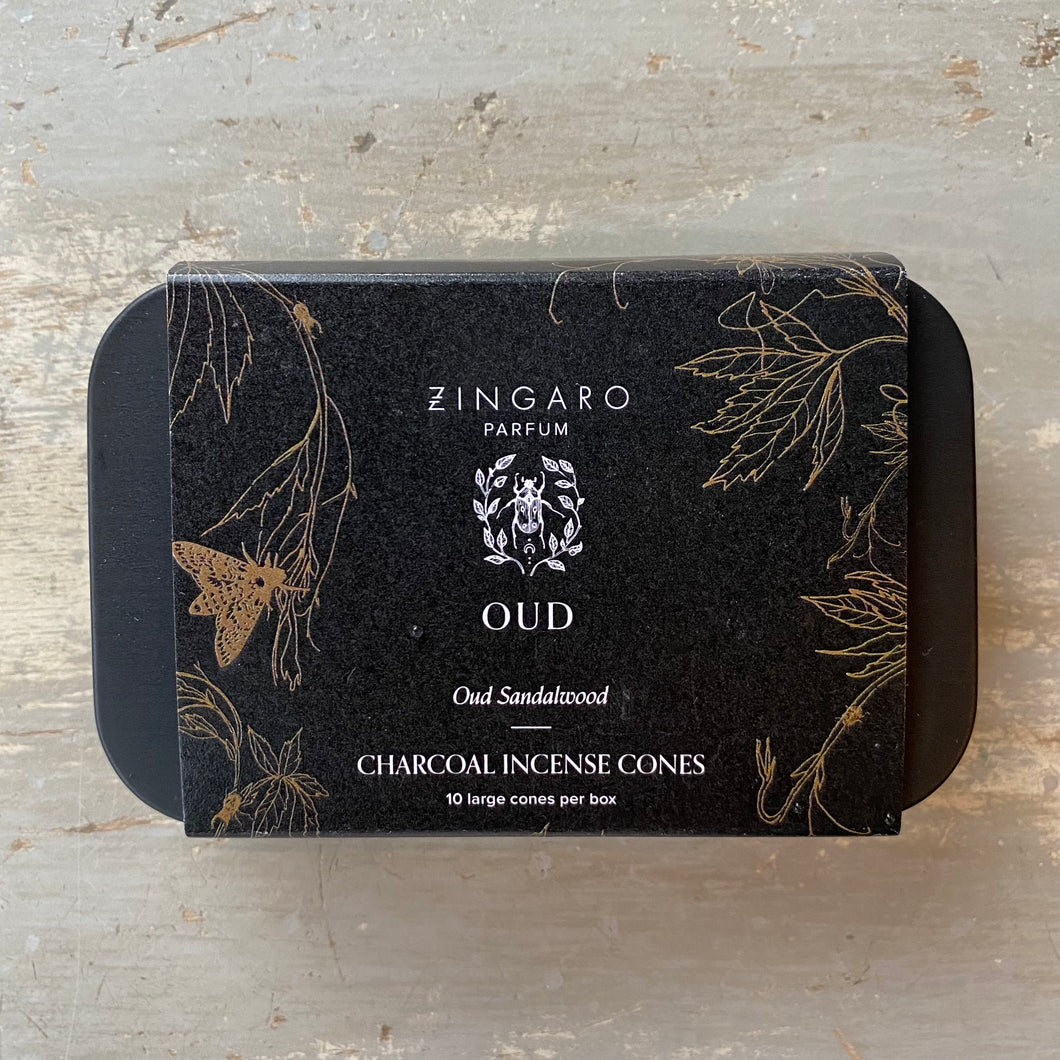 Oud Charcoal Incense Cones by Pure Zingaro Made in Canada