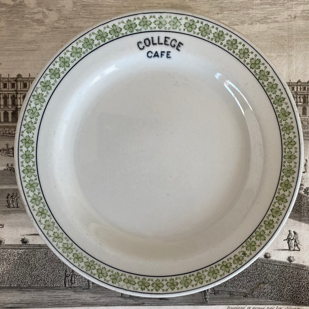 Vintage College Cafe Restaurantware 7‚Äù Plate c1940