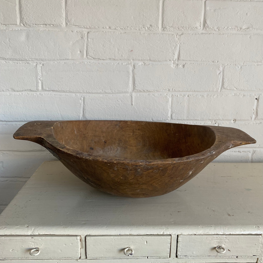 Antique Wooden Dough Bowl from Eastern Europe