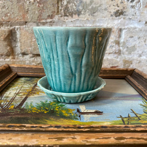 Vintage Brush McCoy Green Bamboo Flower Pot