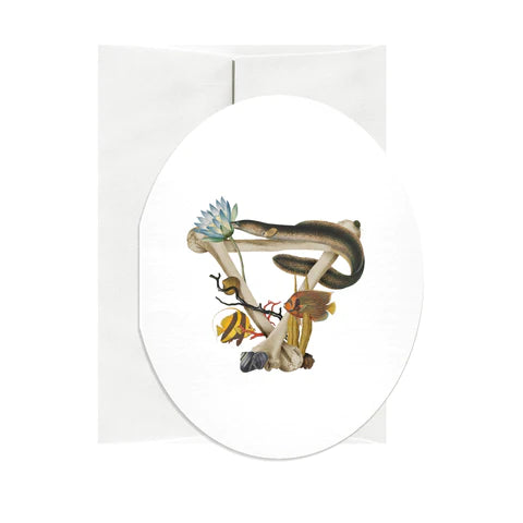 Water Oval Greeting Card by Open Sea Design in New York