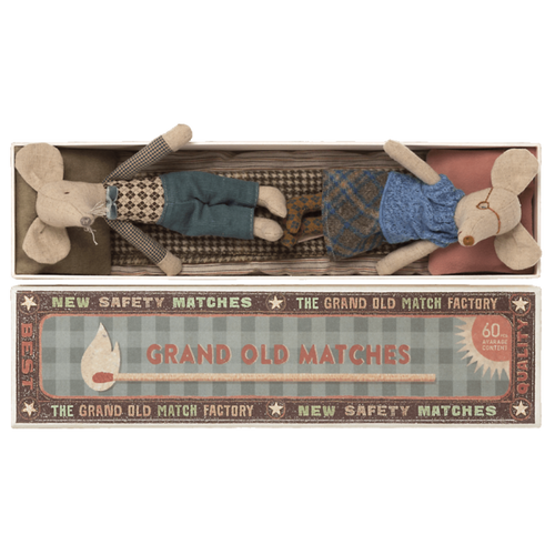 Maileg - Grandma & Grandpa Mice in a Matchbox