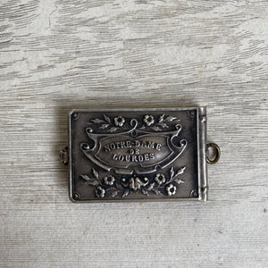 Antique French Silverplated Souvenir Photo Pendant